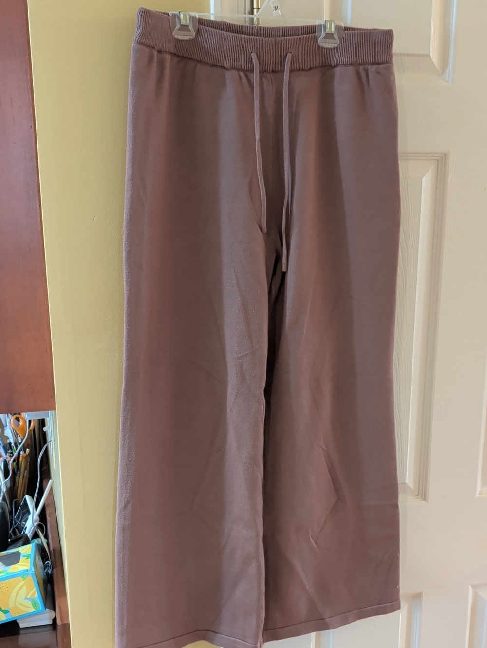 Women's Wide-Leg Drawstring Lounge Pants - Brown